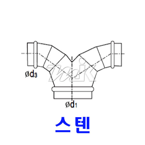 스파이럴(26) 바지관 90도/SUS(17180) - 명인코리아