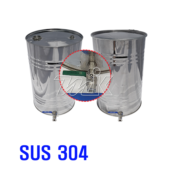 스텐드럼통50L(0.8T) 스텐밸브장착(밀폐/개방형)(20438) - 명인코리아