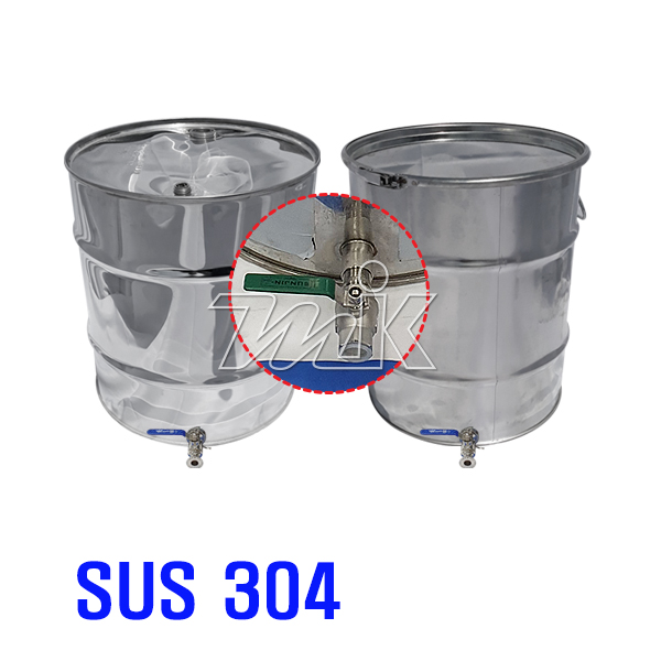 스텐드럼통150L(1T) 스텐밸브장착(밀폐/개방형)(20440) - 명인코리아